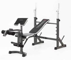 TOORX WBX-90 treniruočių suoliukas su štangos laikikliais, Leg Extension, Arm Curl, iki 240kg