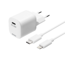 DELTACO USB sieninis įkroviklis, USB-C, PD 20 W, 1 m C - Lightning USBC-AC141