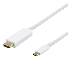 USB-C - HDMI kabelis DELTACO 4K UHD, paauksuotos jungtys,1m, baltas / R00140020