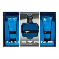 Set Ford: Mustang Blue, Eau De Toilette, For Men, 100 ml + Mustang Blue, Hydrating, After-Shave Balm, 100 ml + Mustang Blue, Hydrating, Body Wash, For Hair & Body, 100 ml