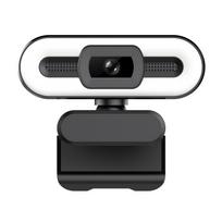 4K USB „Plug and Play“ žiniatinklio kamera su įmontuotu mikrofono apšvietimu tiesioginiam vaizdo skambučio vaizdo įrašui Full HD juoda