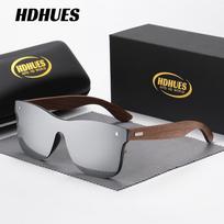 HdHues Unisex Bambuko Medžio Akiniai Premium Poliarizuoti Mediniai Blizgantys Saulės Akiniai, UV400 sidabras