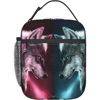 Forest Wolf Lunch Box Insulated Food Container Meal Bag Lunch Bag For Teen Boys Girls Men Women School Work Travel Picnic 26x21x11CM smėlis
