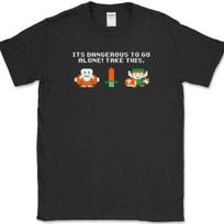 Take This It's Dangerous To Go Alone T-Shirt Funny Gamer Gaming Tee S