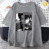 Levi Ackerman Cool Graphic Printed T-Shirt Men's and Women's Loose Anime Harajuku T-Shirt Tops Vintage T Shirt Oversized T Shirt S