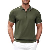 Polo Men's Clothes Con Cremallera Hombre Camiseta Manga Corta Verano Camisetas De Golf Polo Shirt Fashionable Wear S žalia