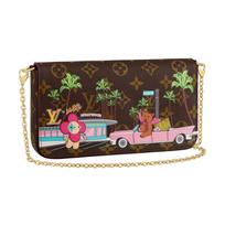 Louis Vuitton Pochette Felicie Monogram Graffiti Canvas Three-In-One Chain Bag Women Shoulder Bag Brown M80859 Box(Basic Set+Box)