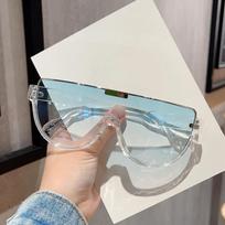 Women's Semi-Round Vintage Sunglasses 2026 New Trend UV400 Protection Anti Glare Monoblock Frame Outdoor Fashion Eyewear mėlyna