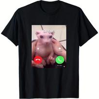 Graphic Sphinx Bingus Is Calling Black TShirt Soft and Breathable Casual Summer  Spring TShirt Playful Design Meme Tee Shirt S