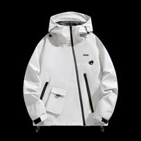 JEEP Men's Windproof Waterproof Hooded Jacket P843MWJ330 L pilkšvai balta