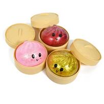 Mini Glitter Squishy Dumpling Fidget Toys Stress Relief Squeeze Toys for Adults Sensory Fidget Toy for Party Favors Gifts Random