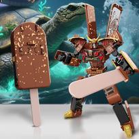 Transforming Toy Ice Cream Warrior Model Boy Educational Toy Children's Robot Warrior Ice Cream Pretend Play ruda