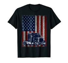 Proud Truck Driver American Flag Trucker Gift TShirt 100 Cotton ONeck Summer Short Sleeve Casual Unisexs Tshirt Size S3XL S