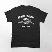 Adult tee tops teenager teeshirt Black Lagoon diving team Printed T Shirt brand casual short sleeve for Unisexs summer tshirt S