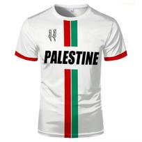 Palestinos futbolo marškinėliai vasaros mada trumpomis rankovėmis Palestinos vėliava 3D spausdinti marškinėliai kasdieniai O formos iškirptės laisvi vyriški viršutiniai marškinėliai S