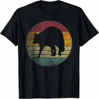 Raccoon Trash Panda Vintage Distressed Retro Silhouette 70s T-Shirt S įvairiaspalvis