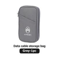 Travel Data Cable Organizer Pouch Carry Case Portable Storage Bag For Citroen C5 C1 C2 C6 C4L DS3 DS4 DS5 C-Elysee Grand