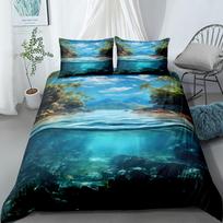 Mirror Waters Duvet Cover Set UK Single Double Queen US Twin Full King Size pkm Bed Linen Set 155x200cm