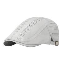 Fashion Summer Beret Hat Quick-drying Adjustable Sun Cap Retro Casual Cabbie Hat Driving šviesiai pilka spalva