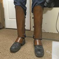 Medieval Renaissance Warrior Leather Leg Guards - Viking Cosplay Props with Belt Buckle Shoe Covers ruda