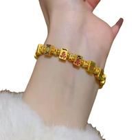 DIY Charm Mahjong Beads Bracelets Chinese Character Bohemian Style Bangle  Women auksas