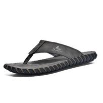 Men's Summer Anti-slip Breathable Flip-flops: Soft Sole Thong Sandals for Outdoor Beach Use US 9 chaki