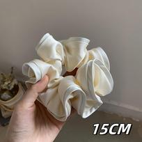 Solid Color Retro Large Intestine Hair Band, High-End Sense Satin Fungus Edge Ponytail Headrope, French Temperament Women'S Jewelry Hair Accessories