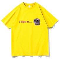 I Love U Sad Hamster T Shirts Funny Kawaii UnisexWomen Clothing Harajuku Aesthetic Tshirt Vintage Unisex Streetwear Cotton Tops S