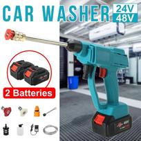24V/48V 550W Handheld Car Wash Water Guns High Pressure Washer Foam Generator with Battery Portable Wireless Car Washer Cleaner 24V 1*Battery