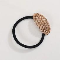 Angel Shushu Crystal Round Cubic Hair Tie Peach Black Hair Tie Tight Hair Tie Hair Clip