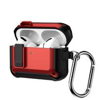 Case for AirPods 4, with locking clasp, shockproof raudona