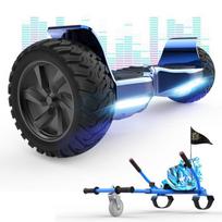 RCB 8.5 Inch Hoverboard All-Terrain Electric Scooter Gyropod Hummer Bluetooth LED + Adjustable Hoverkart Karting Blue mėlyna