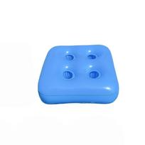 4 Holes Inflatable Pool Drink Holder Floating Cup Coaster Tray for Water Party 1 piece pack mėlyna