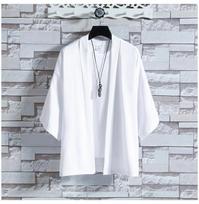 Men's Lightweight Kimono Jacket Women Seven Sleeve Open Front Cardigan Coat Japanese Style Bathrobe L balta