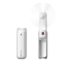Nešiojamas ventiliatorius mini rankinis ventiliatorius USB 2000 mAh įkraunamas rankinis mažas kišeninis ventiliatorius su žibintuvėliu balta