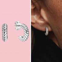Top Sale 100 %Real 925 Sterling Silver Pendiente Snake Chain Pattern Stud Earrings For Women Fit Original Earrings Jewelry Joyas
