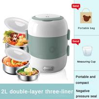 270W 2L Single and Double Layer Convertible Bento Boxes Heating Heating Steaming and Cooking Hot Rice Equipment Insulated Plug-in Electric Lunch Box