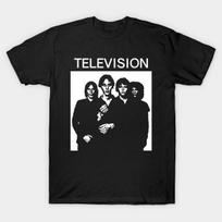 Men Black Print T-shirt Television No-Cut Transfer Paper Print Cotton Tshirt M juoda