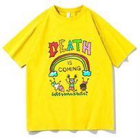 Death Is Coming T Shirt Funny Men women Clothing Harajuku Vintage Unisex Cotton Graphic T Shirts Classic Women Clothes Tops S