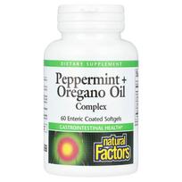 Natural Factors Peppermint + Oregano Oil Complex Enteric-Coated Softgels, 60 Softgels 60 pcs - 1 ea