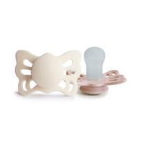 FRIGG Butterfly silikoniniai anatominiai čiulptukai Cream/Blush, 2vnt, įvairių dydžių