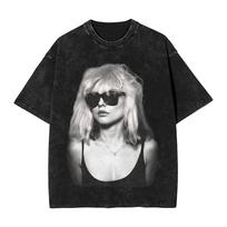 Debbie Harry On Stage T Shirts Hip Hop Washed Short Sleeve Oversize TShirts  Vintage for Unisex Women Streetwear Printed Tee Shirt S