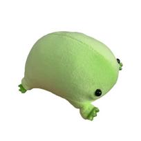 Cartoon Style Green Frog Plush Toy PP Cotton Green Color Frog Plush Keychain Soft Material Fluffy Texture Stuffed Animal Doll blyškiai žalios spalvos