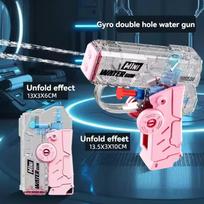 Rotating Fingertip Gyro Mini Water Gun Dual Hole Shooting Folding Stress Relief Squirt Gun for Beach Summer Outdoor Toy
