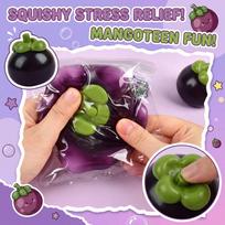 Simulated Mangosteen Squeeze Toy Slow Rising Anxiety Stress Relief Fruit Fidget Toy New Stress Ball Toy Birthday Holiday Gift juoda
