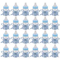 24pcs Baby Shower Bottles: Mini Milk Bottle Candy Jar Container for Party Decorations Fillable Favor Boxes for Baptism Candy Box 3.35X1.57X1.57in dangaus mėlyna spalva