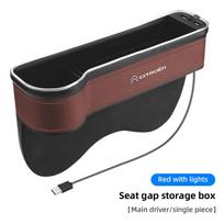 Car Seat Gap Storage Box with LED Light ABS Interior Organizer For Citroen C4 C3 C5 C5X e-C4 X e-C3 C-Elysee Berlingo C1 C6 C2