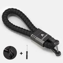 Car Styling Keychain Leather Woven Rope Metal Key Ring For Citroen C1 DS3 C2 C3 Vts C4 Saxo C4L C5 C6 C8 Xsara C3-XR Picasso juoda