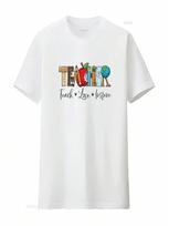 Teach Love Inspire T Shirt Inspirational Teacher Back To School First Grade Appreciation Vintage Washed Stretched Stylish S įvairiaspalvis
