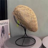 Fashion Solid Beret Cap Hollow Breathable Painter Hat Bonnets Outdoor ruda